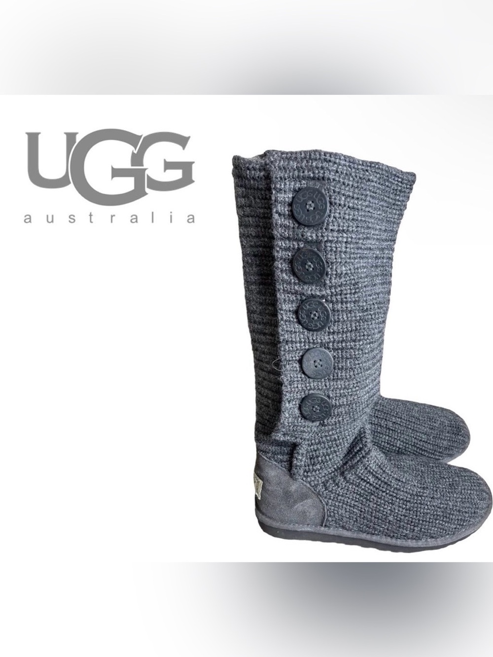 UGG Australia
Classic Cardy 5 Button Tall Knit
Boots size 8